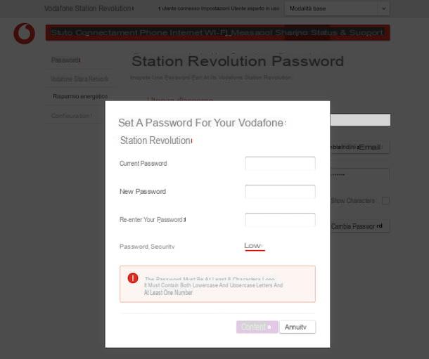 Cómo cambiar la contraseña de la estación Vodafone